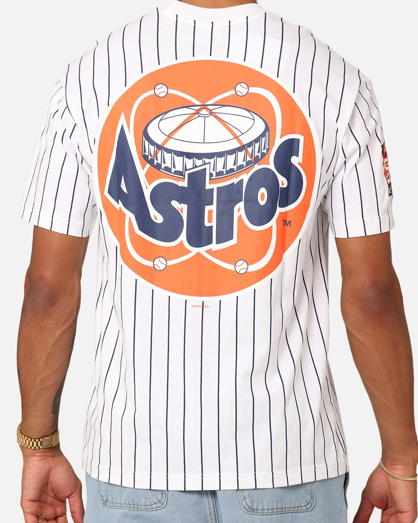 New Era Houston Astros Oversized T-Shirt White Pinstripe