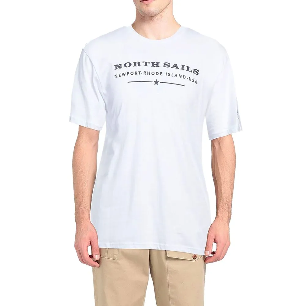 North Sails Elegant White Cotton Tee with Chest Print