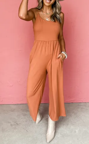 Orange  Wide Leg Jumpsuit