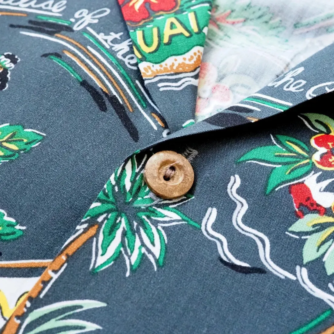 Pacific Grey Hawaiian Rayon Shirt