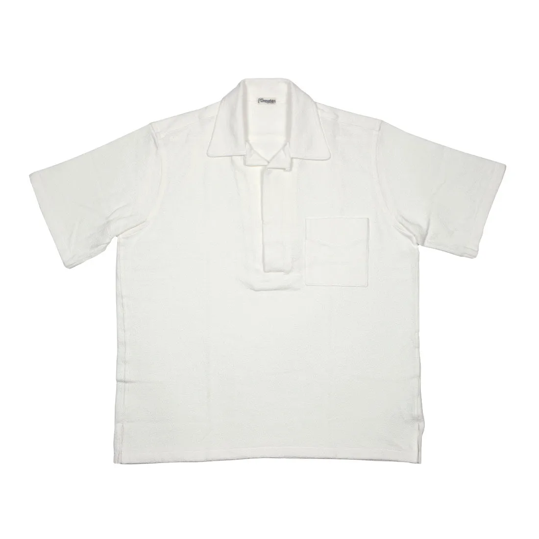 Polo in white cotton terry