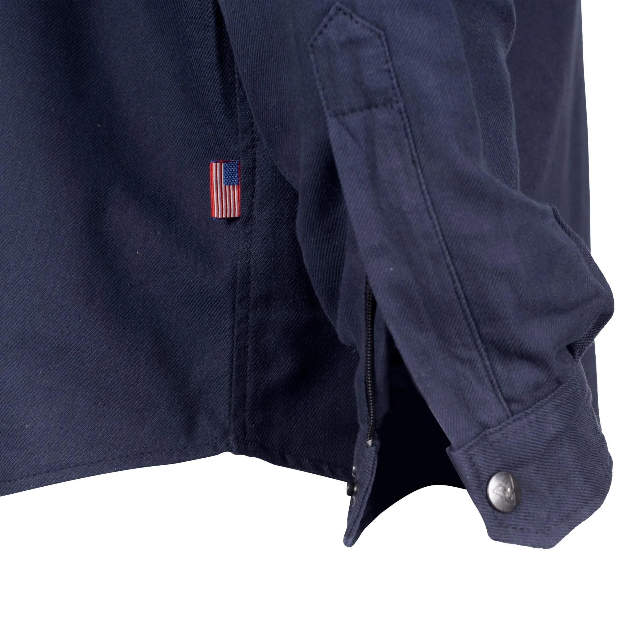 Protective Flannel Shirt - Navy Blue Solid with Pads