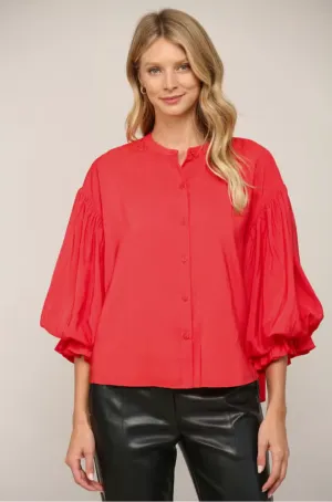 Puff Sleeve Button Down Shirt