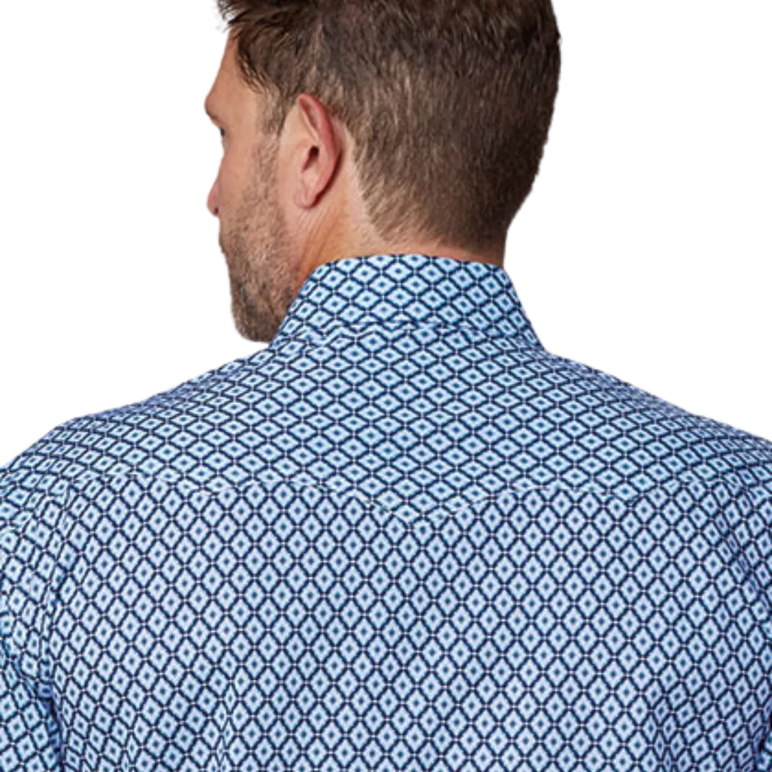 Roper Men's Foulard Print Blue Shirt