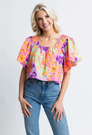 Secret Garden Square Neck Top - LARGE