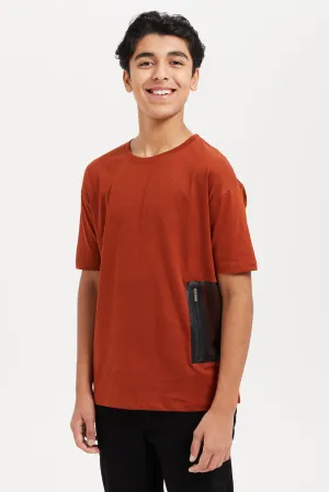 Senior Boys Mesh Pocket Oversize T-Shirt