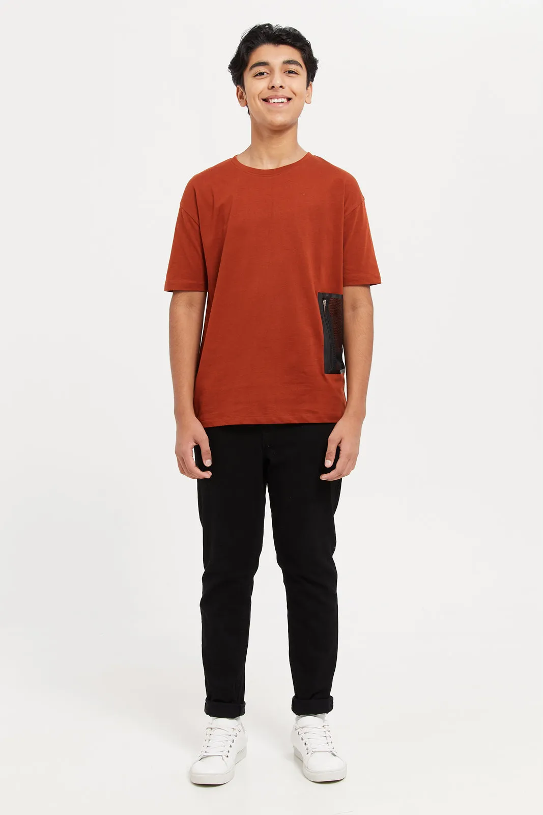 Senior Boys Mesh Pocket Oversize T-Shirt