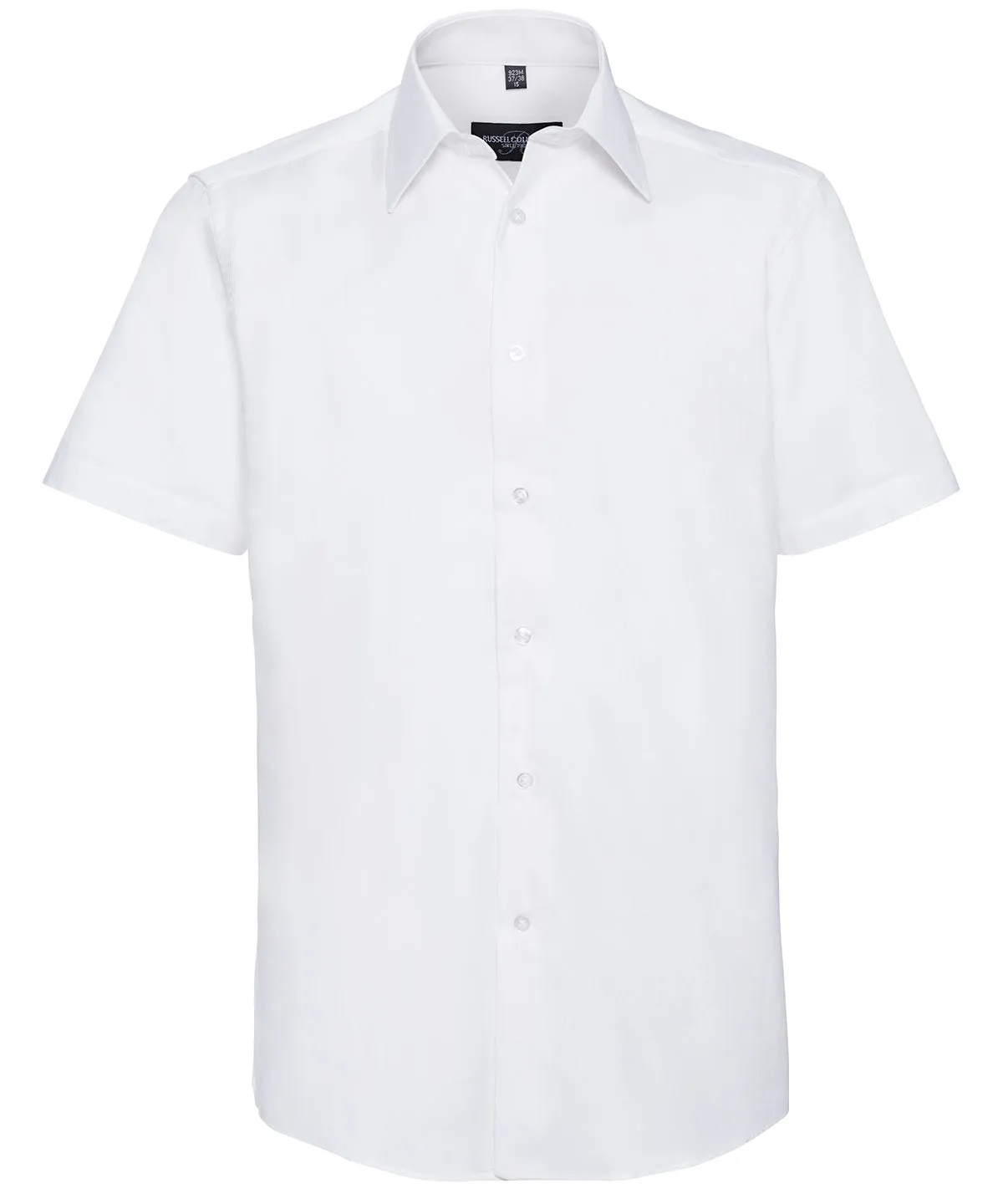 Short sleeve easycare tailored Oxford shirt | White