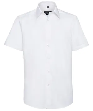 Short sleeve easycare tailored Oxford shirt | White