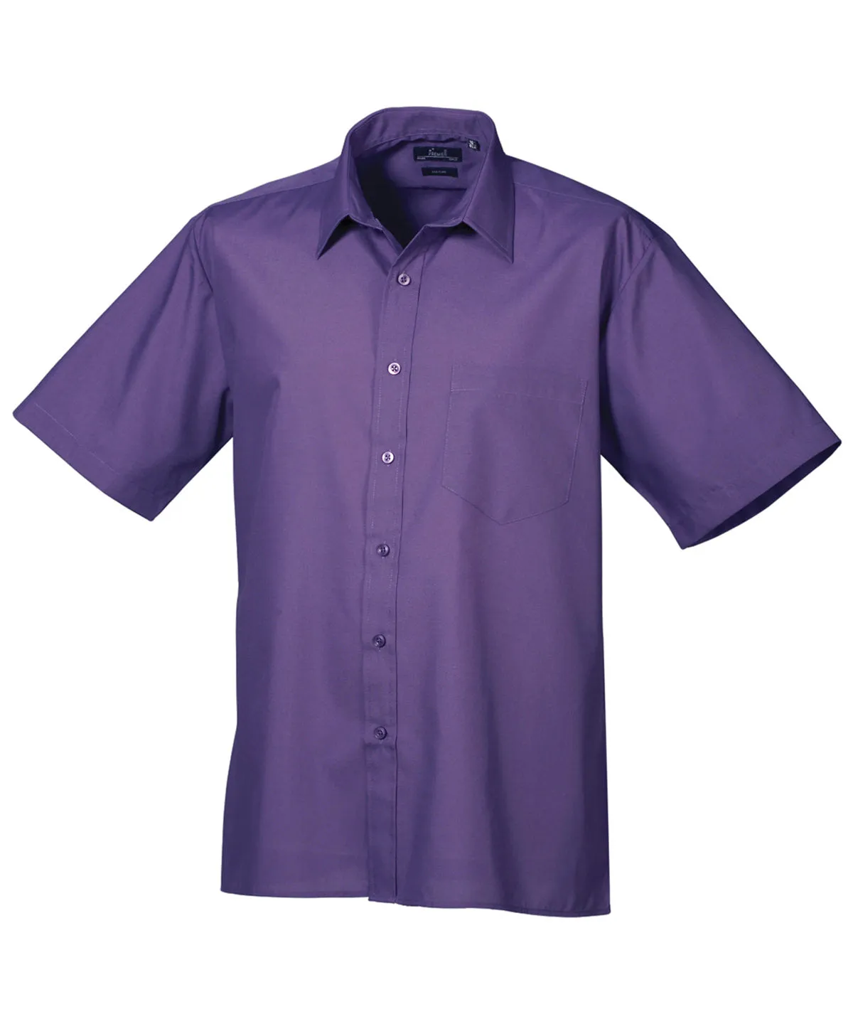 Short sleeve poplin shirt | Purple*