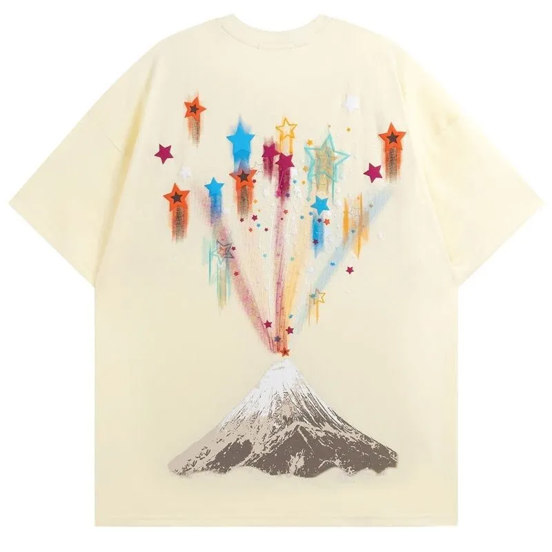 Star Graphic Print Cotton T Shirt