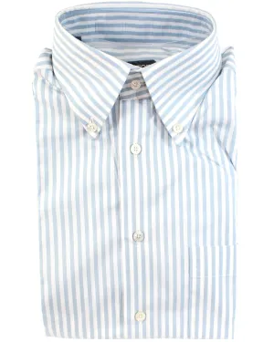 Tom Ford Button-Down Shirt Powder Blue White Stripes Modern Fit 39 - 15 1/2 SALE