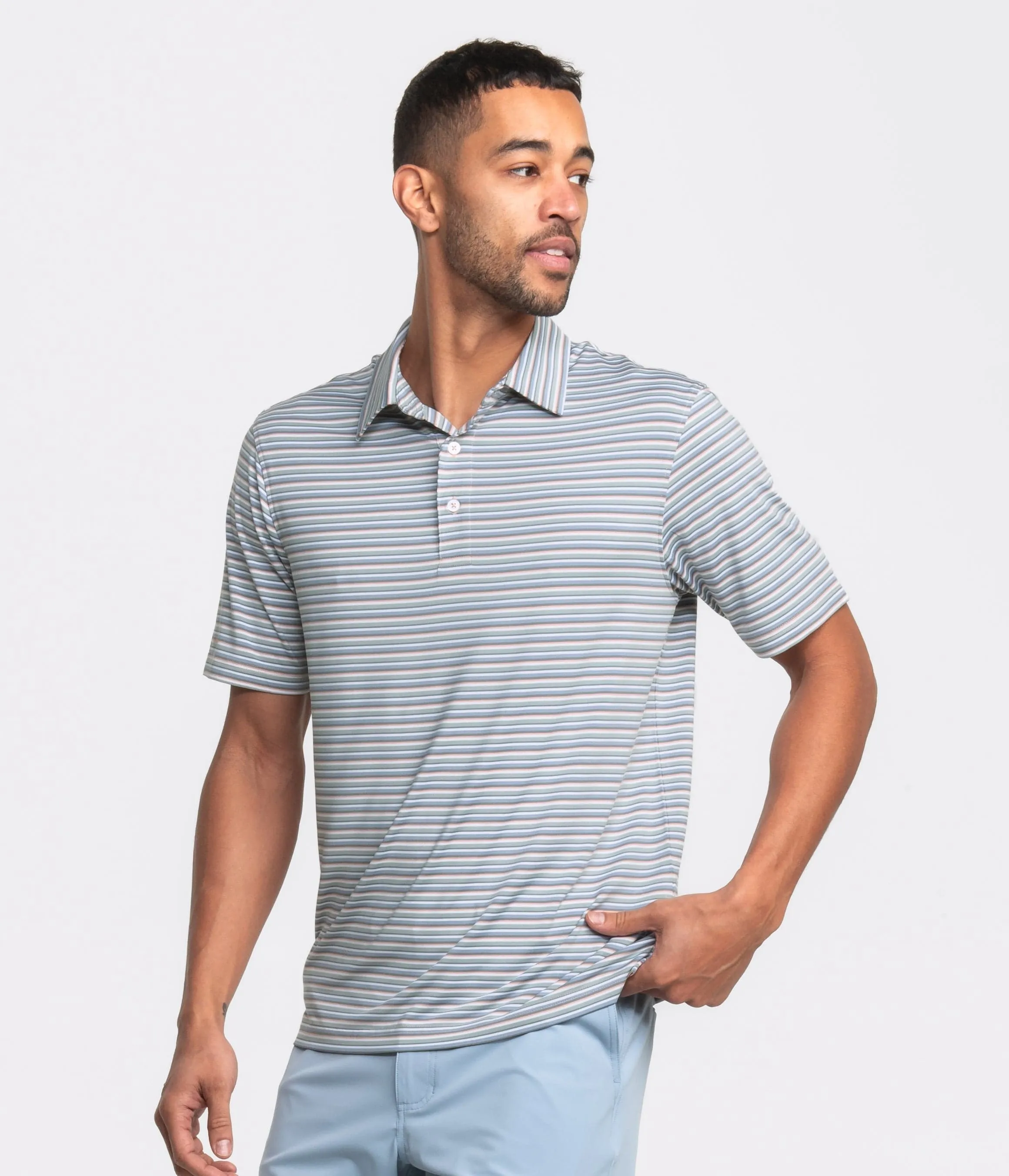 Tybee Stripe Polo - Amberjack