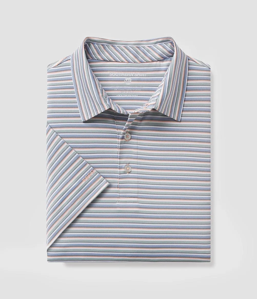 Tybee Stripe Polo - Amberjack