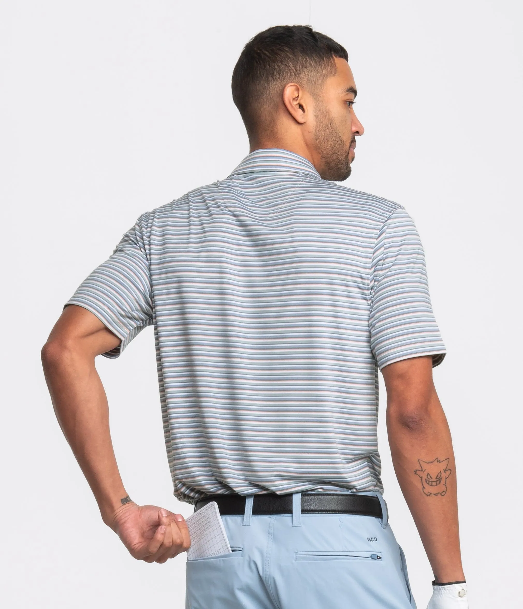 Tybee Stripe Polo - Amberjack