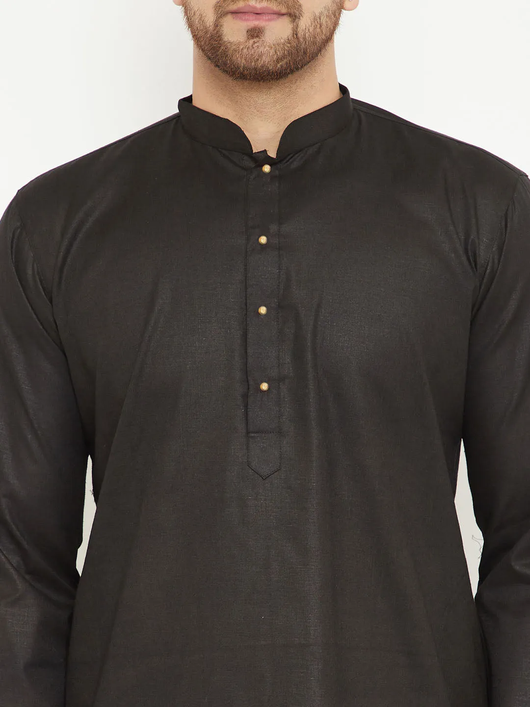 Vastramay Men's Black & White Kurta Pyjama