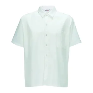 Winco UNF-1WM Cook Shirt, Short Sleeves, White, Medium