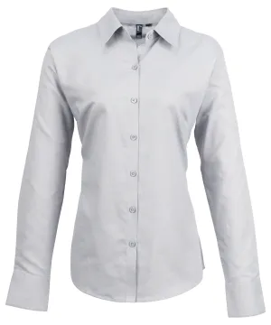 Womens signature Oxford long sleeve shirt | Silver